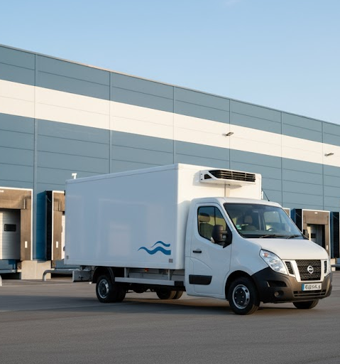 camion frigorifique devant entrpot à nice
